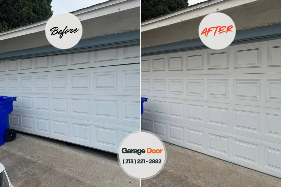 Before and after: garage door repair Stirling, NJ